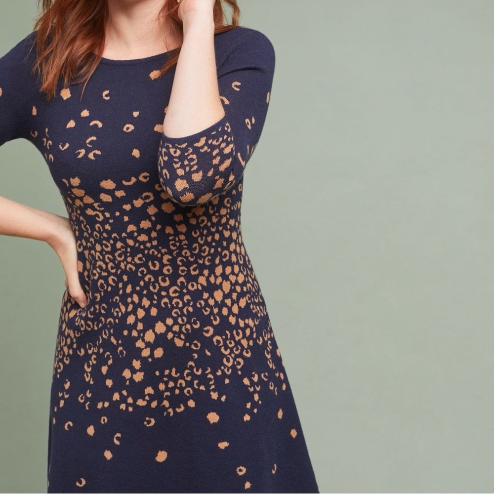 Maeve by Anthropologie Leopard Knit Dress